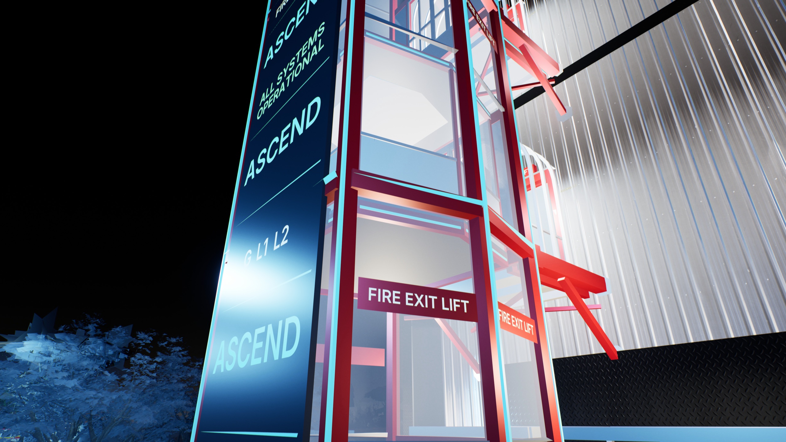 ASCEND fire exit lift on a data centre