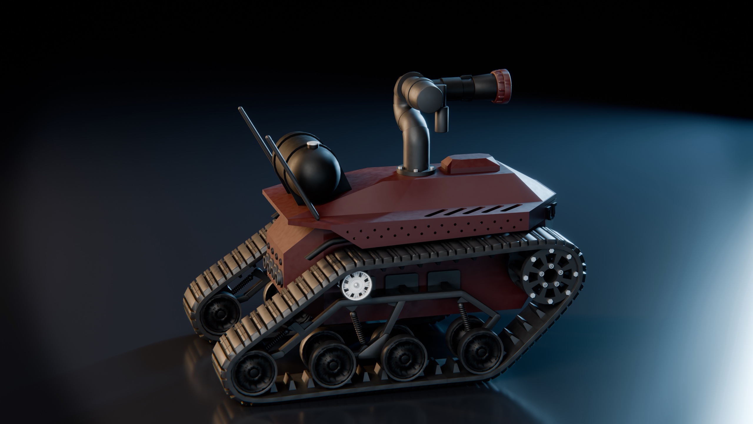 Tracked fire-response robot